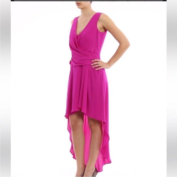 Bcbg Maxazria Elegant Pink Sleeveless high low Dress, US0 - Picture 3 of 12